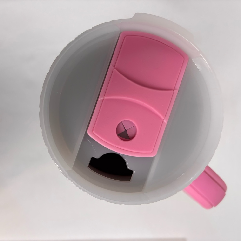 Adventuridge Travel Mug with Handle Twist Lid Straw Pink White Swirl Size 40 Oz - Picture 6 of 9